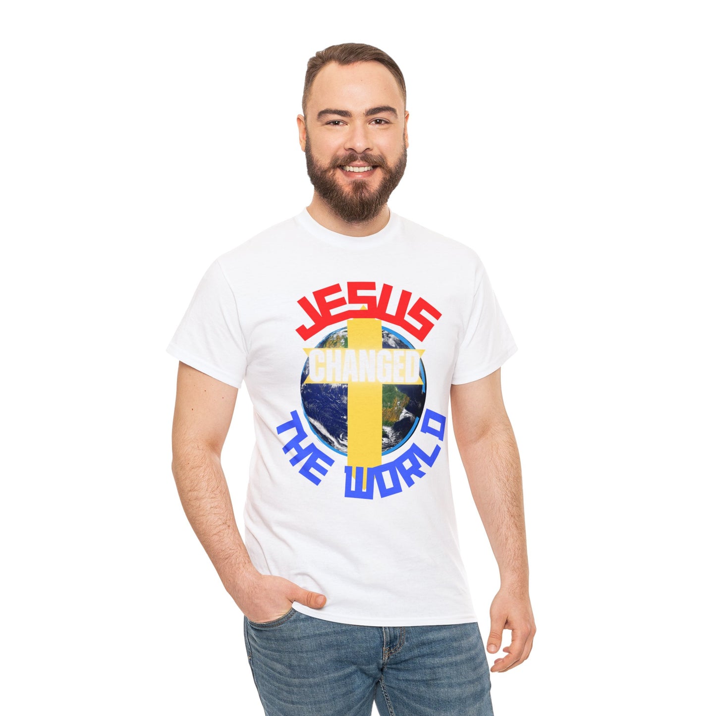 Jesus Changed The World, Heavy Cotton Tees.