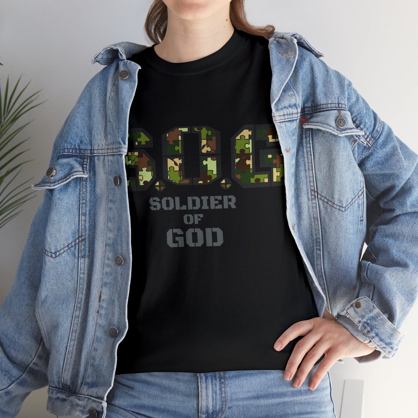 S.o.G Soldier of God Camo version multi color Heavy Cotton Tee