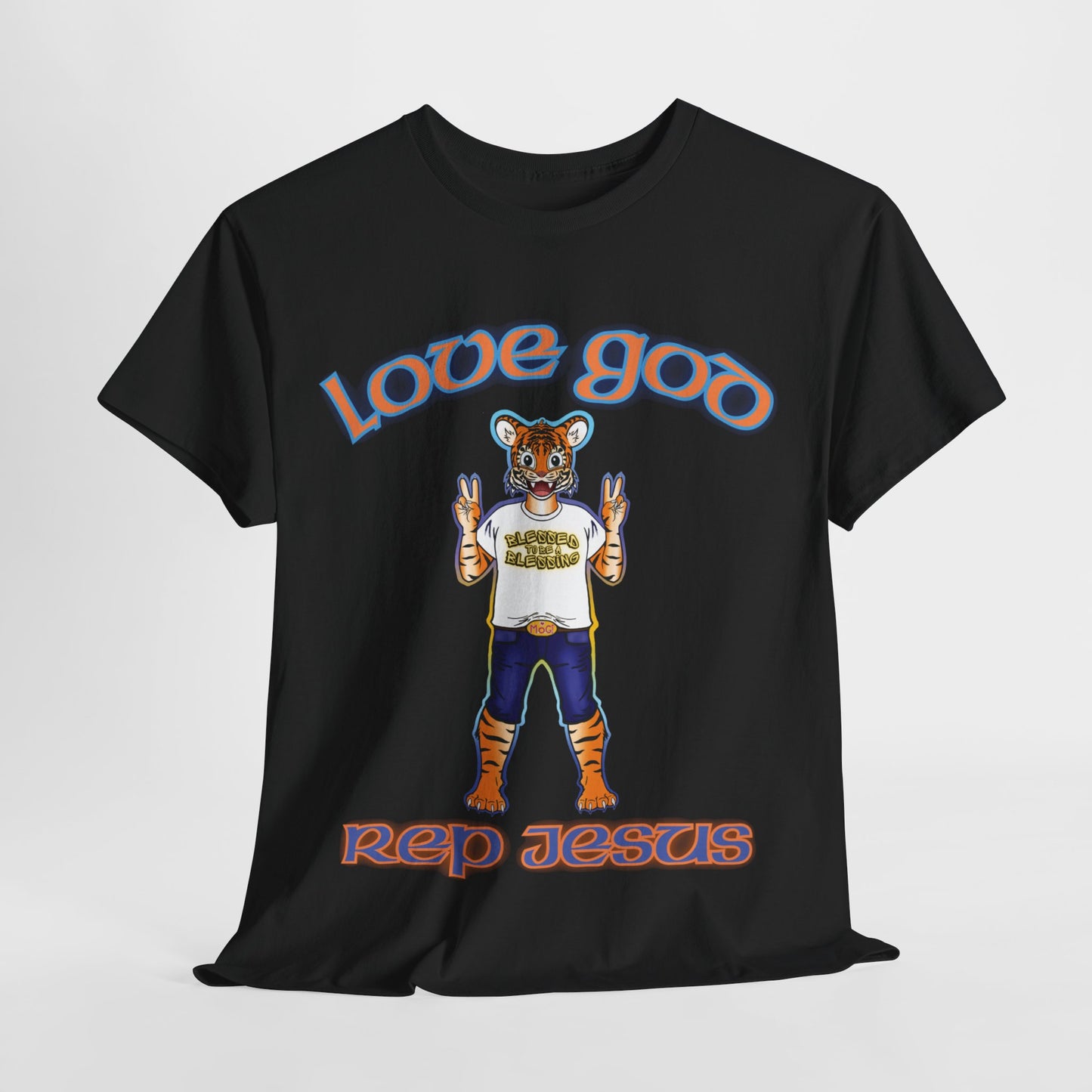 Love God Rep Jesus Happy Tiger Tee