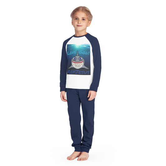 Love God Represent Jesus*Shark*Gang Kids' Pajama Set