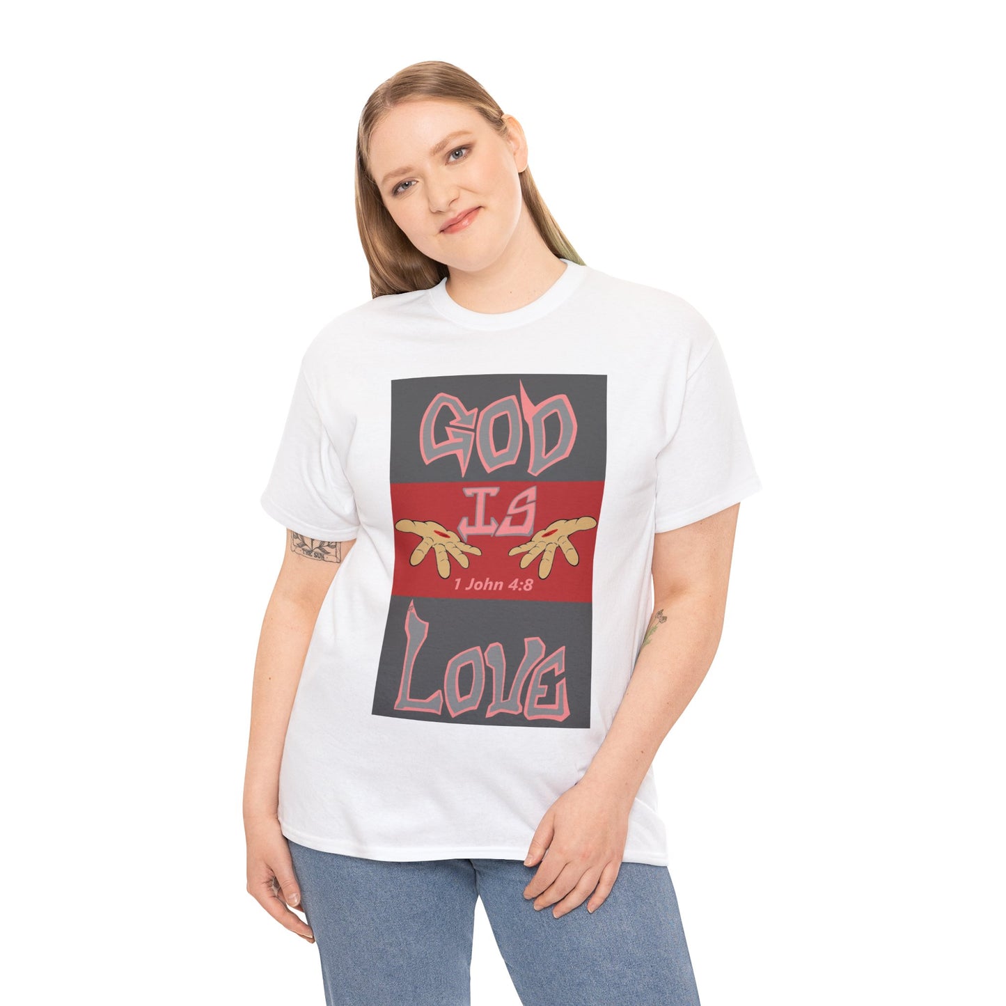 God is Love Pink & Gray T-shirt By The M.O.G (small print)