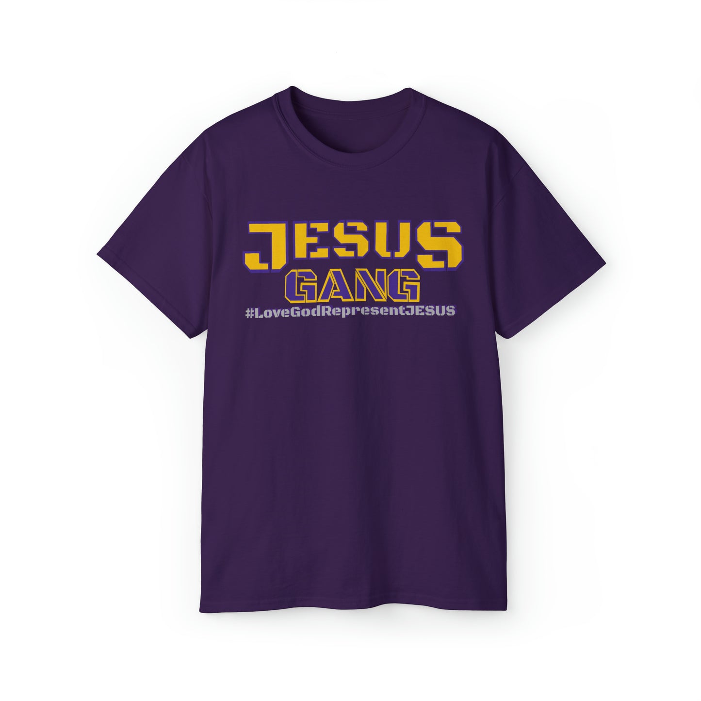 Jesus Gang Army of the Lord multi- color *Ultra Cotton*Tee (Royal Purp & Gold)