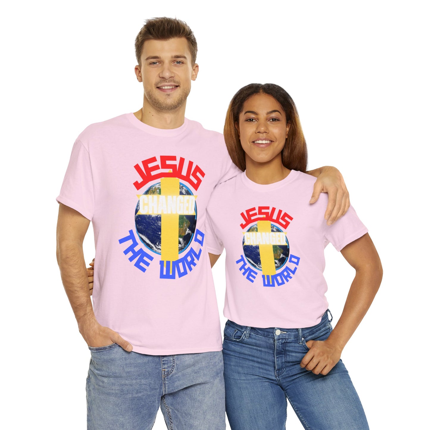 Jesus Changed The World, Heavy Cotton Tees.