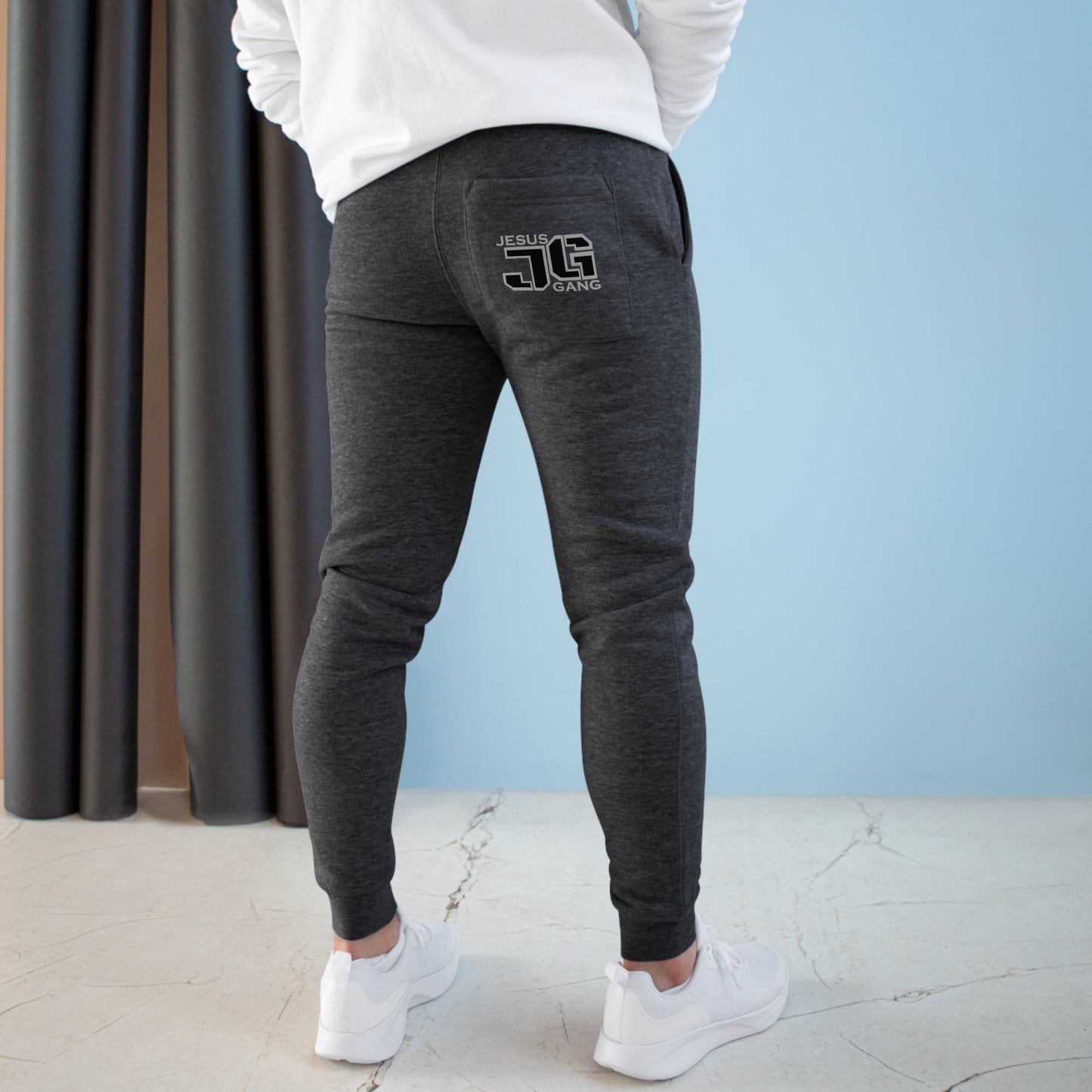 A.o.G Jesus Gang Fleece Joggers (Blk/Gry Logo)