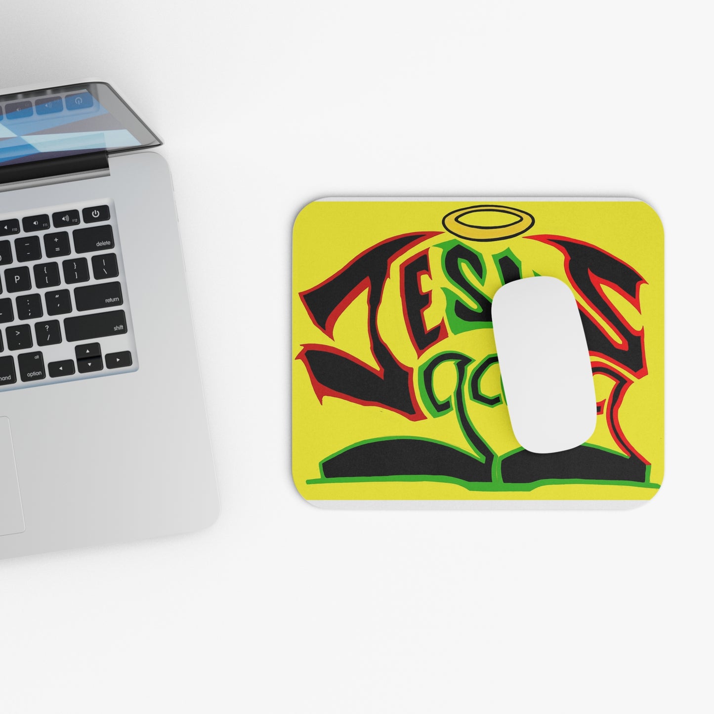 A multitude of people following Jesus.... Its the gang.... JESUS GANG! By: The M.O.G Mouse Pad (Rectangle)