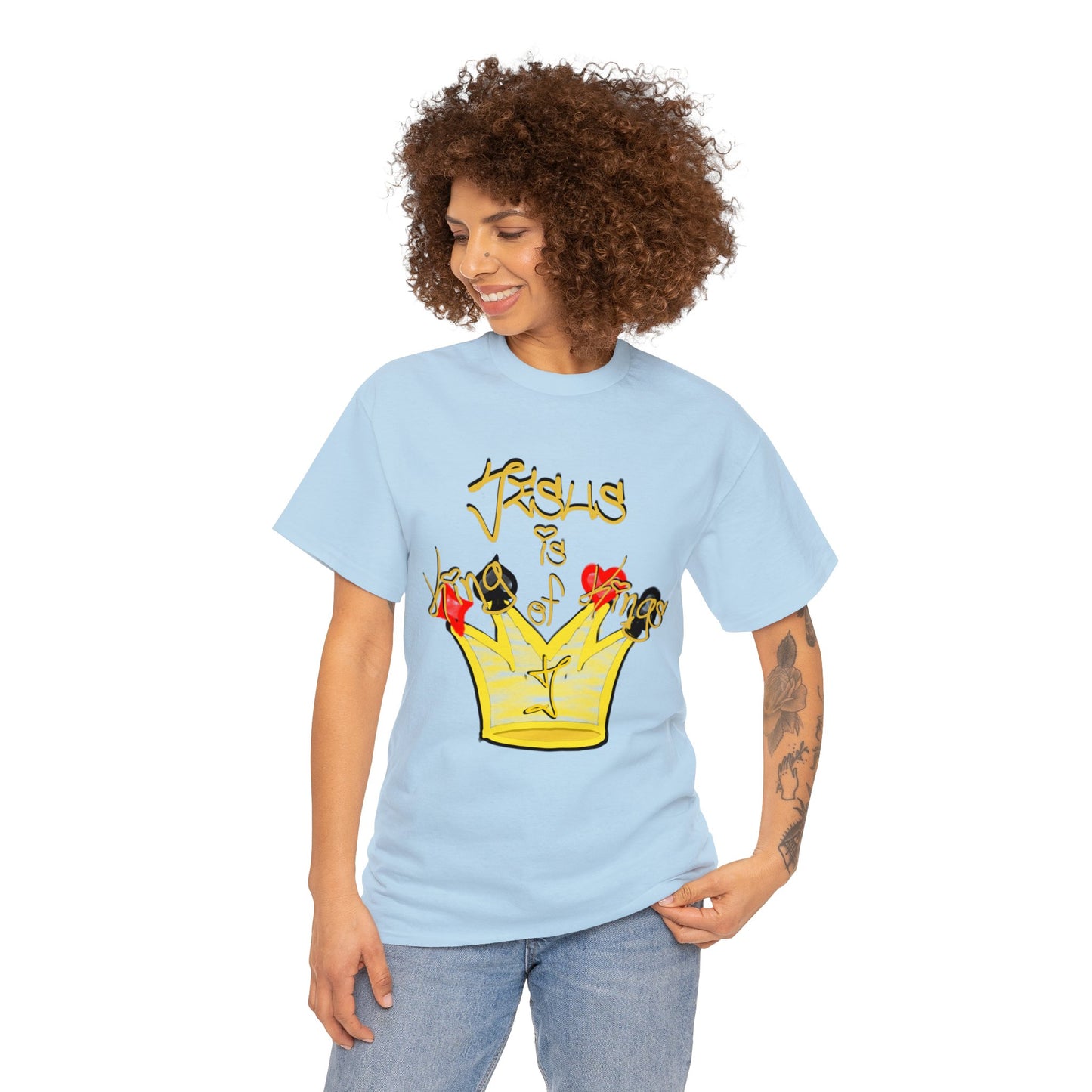 He is... Jesus; KING of KINGS  version multi color Heavy Cotton Tee