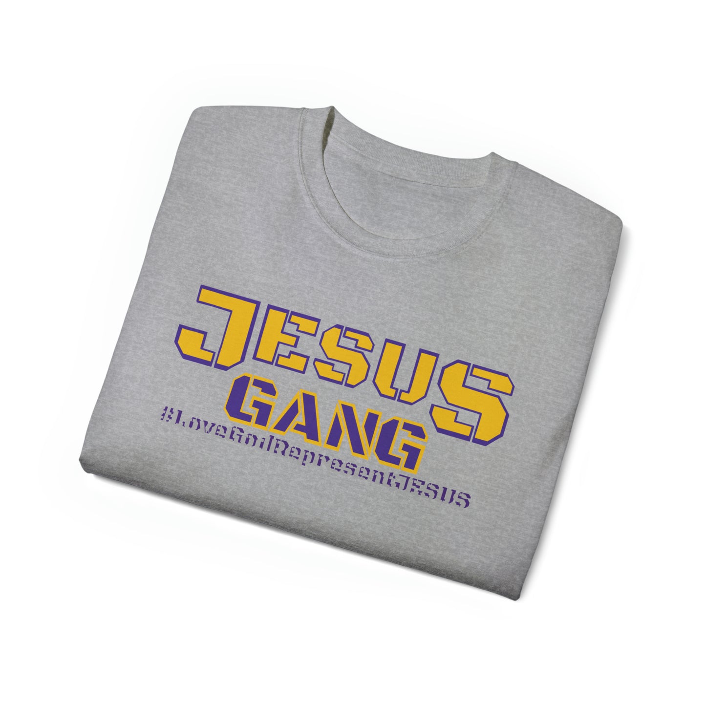 Jesus Gang Army of the Lord multi- color *Ultra Cotton*Tee (Royal Purp & Gold)