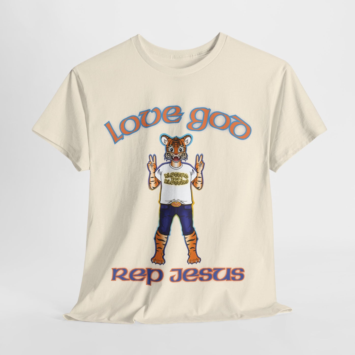 Love God Rep Jesus Happy Tiger Tee