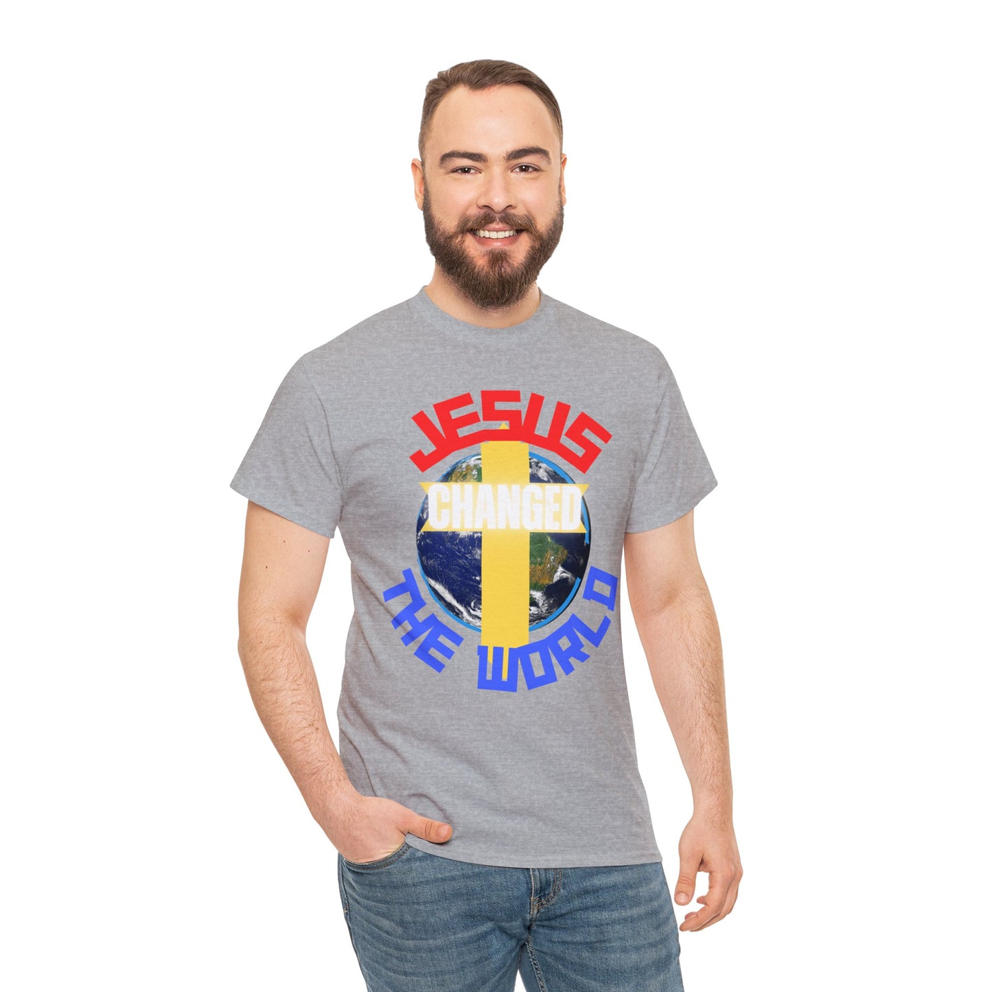 Jesus Changed The World, Heavy Cotton Tees.