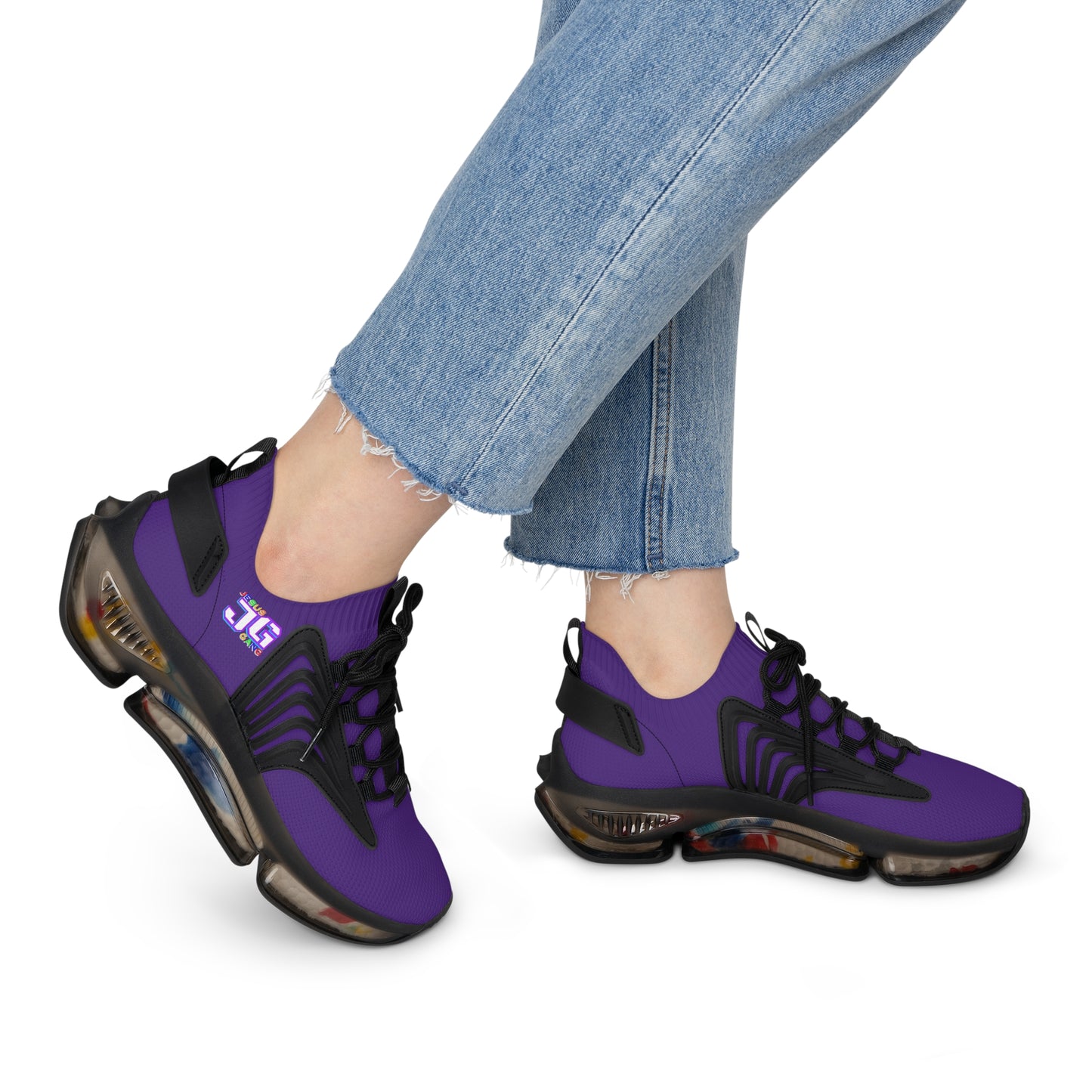 Jesus Gang Army of Lord Royal Purp Women's Mesh Sneakers