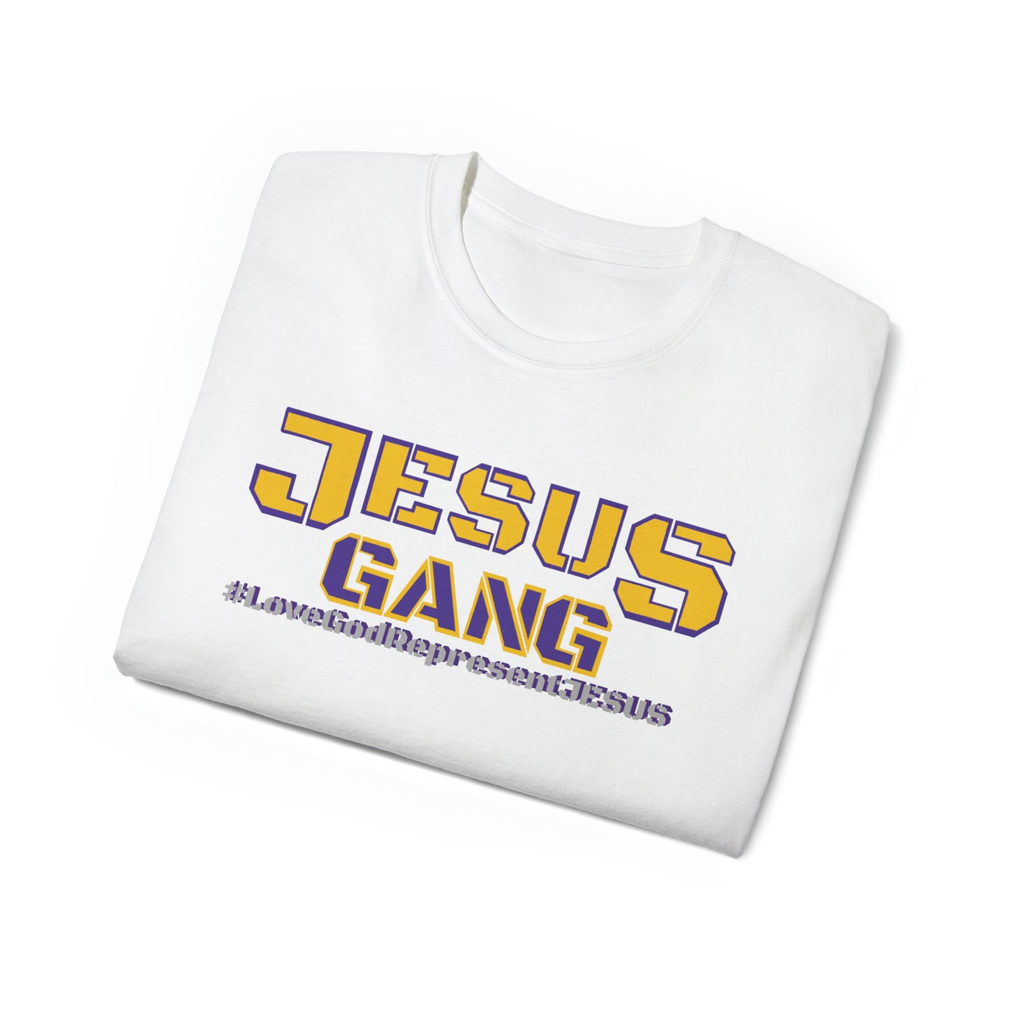 Jesus Gang Army of the Lord multi- color *Ultra Cotton*Tee (Royal Purp & Gold)