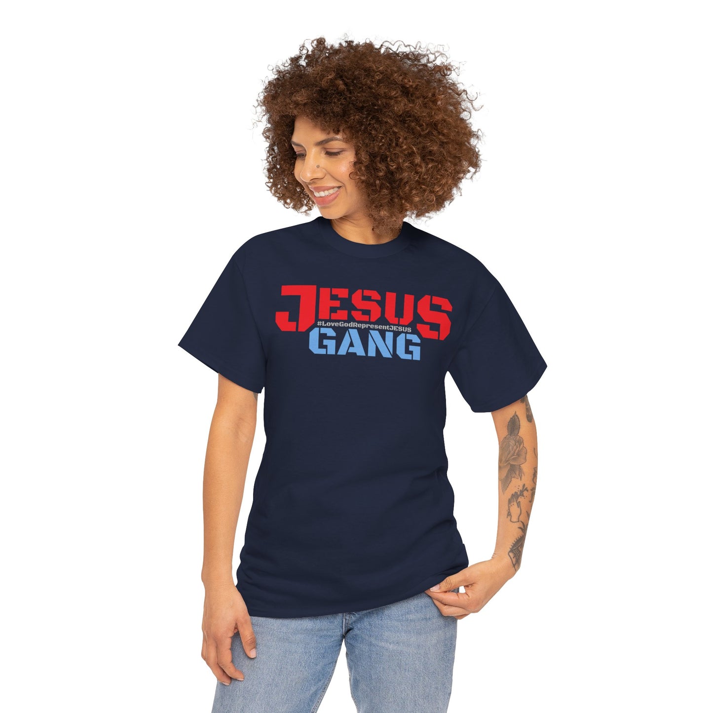 The M.o.G LoveGodRepresentJESUS (Jesus Gang) multi-color Heavy Cotton Tee