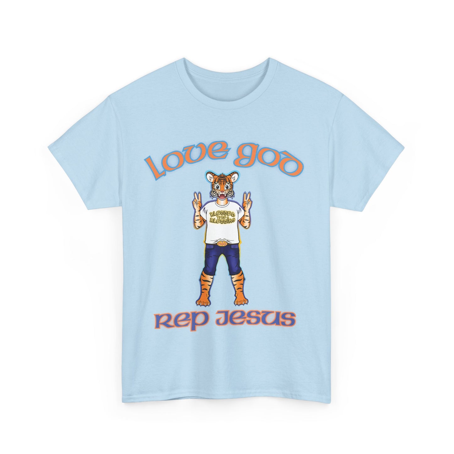 Love God Rep Jesus Happy Tiger Tee