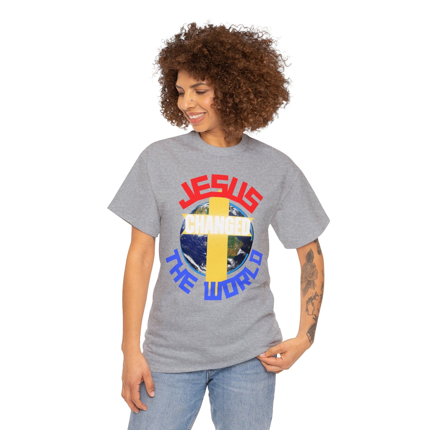 Jesus Changed The World, Heavy Cotton Tees.