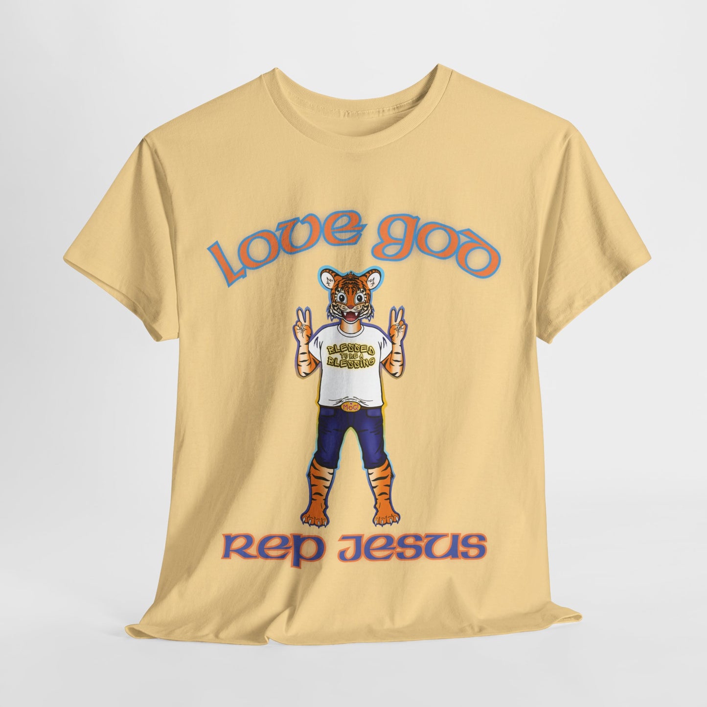 Love God Rep Jesus Happy Tiger Tee