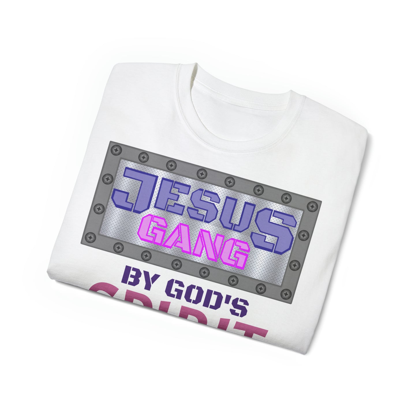 Not by Might nor by Power but by HIS spirit says the Gang of the Lord! (Royal Purp and Pink) Unisex Ultra Cotton Tee