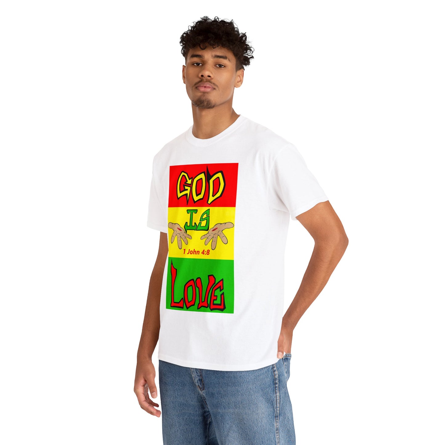 God is Love Reggae BLK t-shirt By The M.O.G (small print)