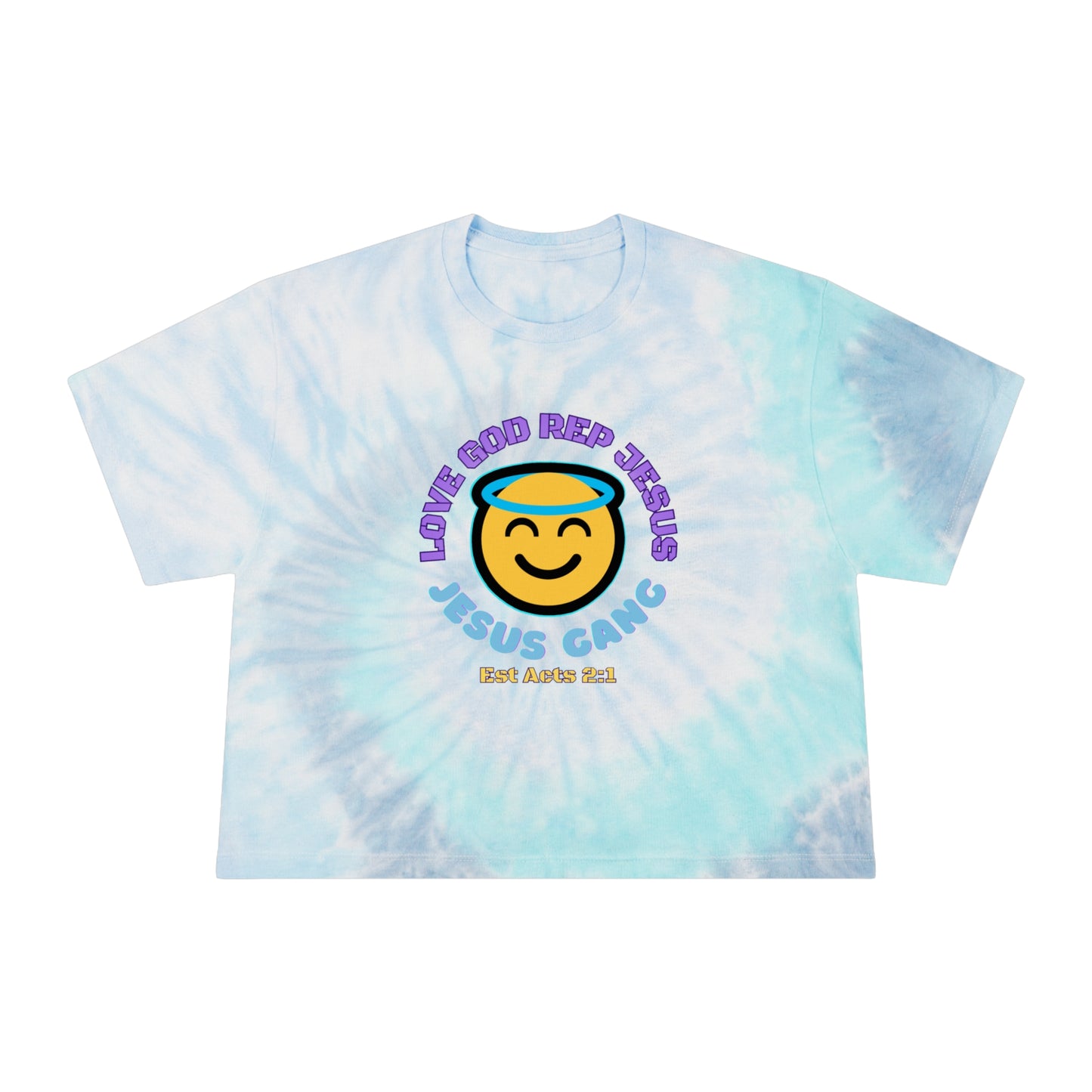 Love God Rep Jesus (Jesus Gang) Women's Tie-Dye Crop Tee