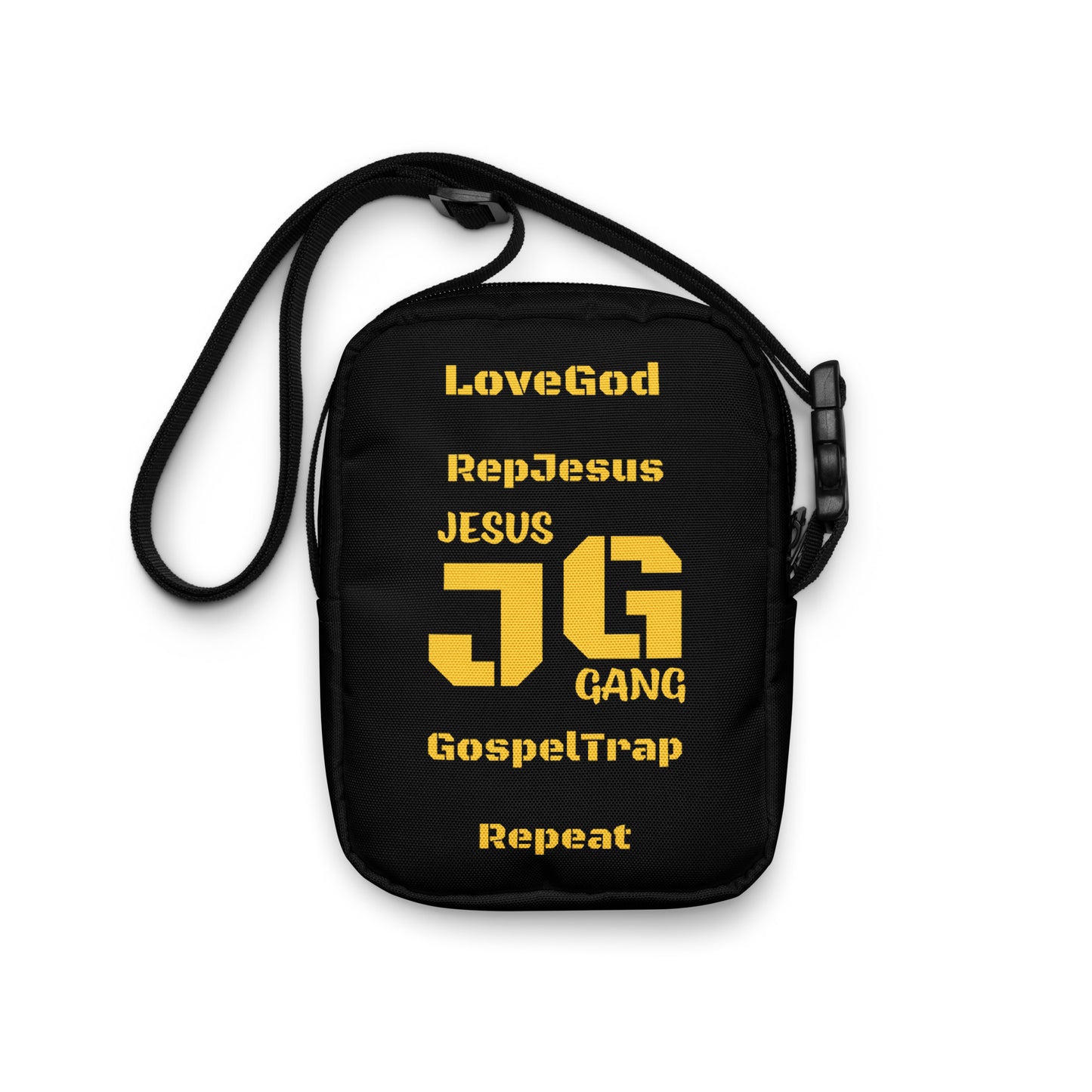 Jesus Gang Woman of God BLACK and YELLOW crossbody bag