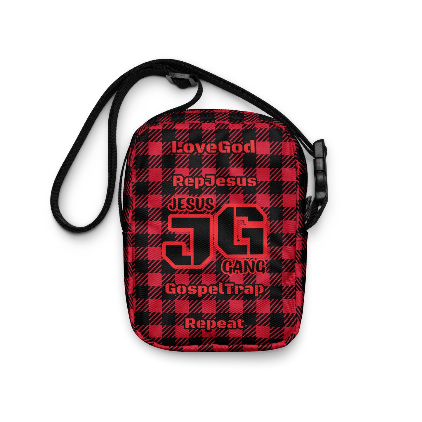 Jesus Gang (Red Plaid) Woman of God crossbody bag