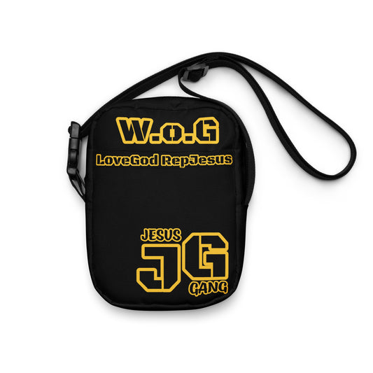 Jesus Gang Woman of God BLACK and YELLOW crossbody bag