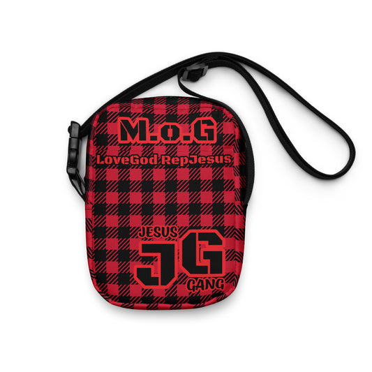 Jesus Gang (Red Plaid) Man of God crossbody bag