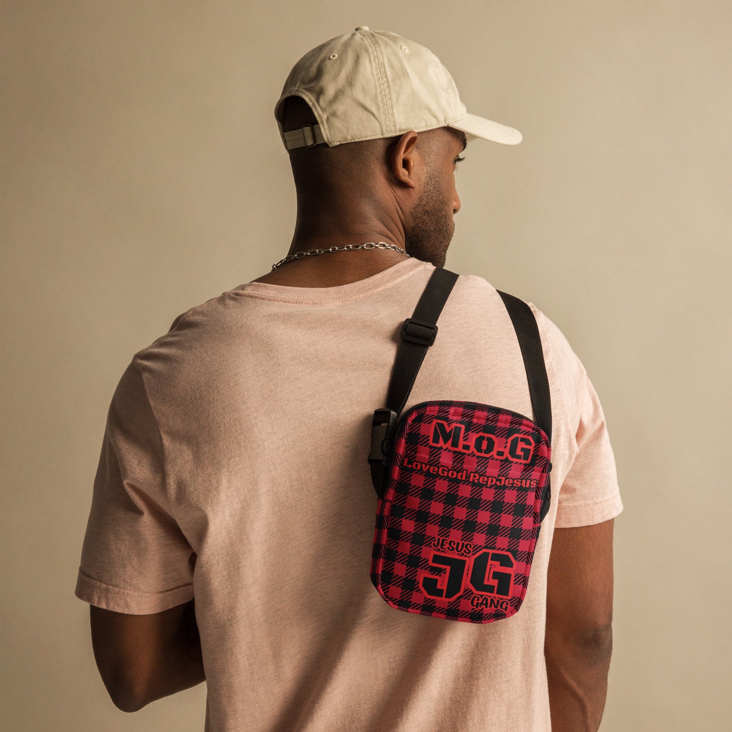 Jesus Gang (Red Plaid) Man of God crossbody bag