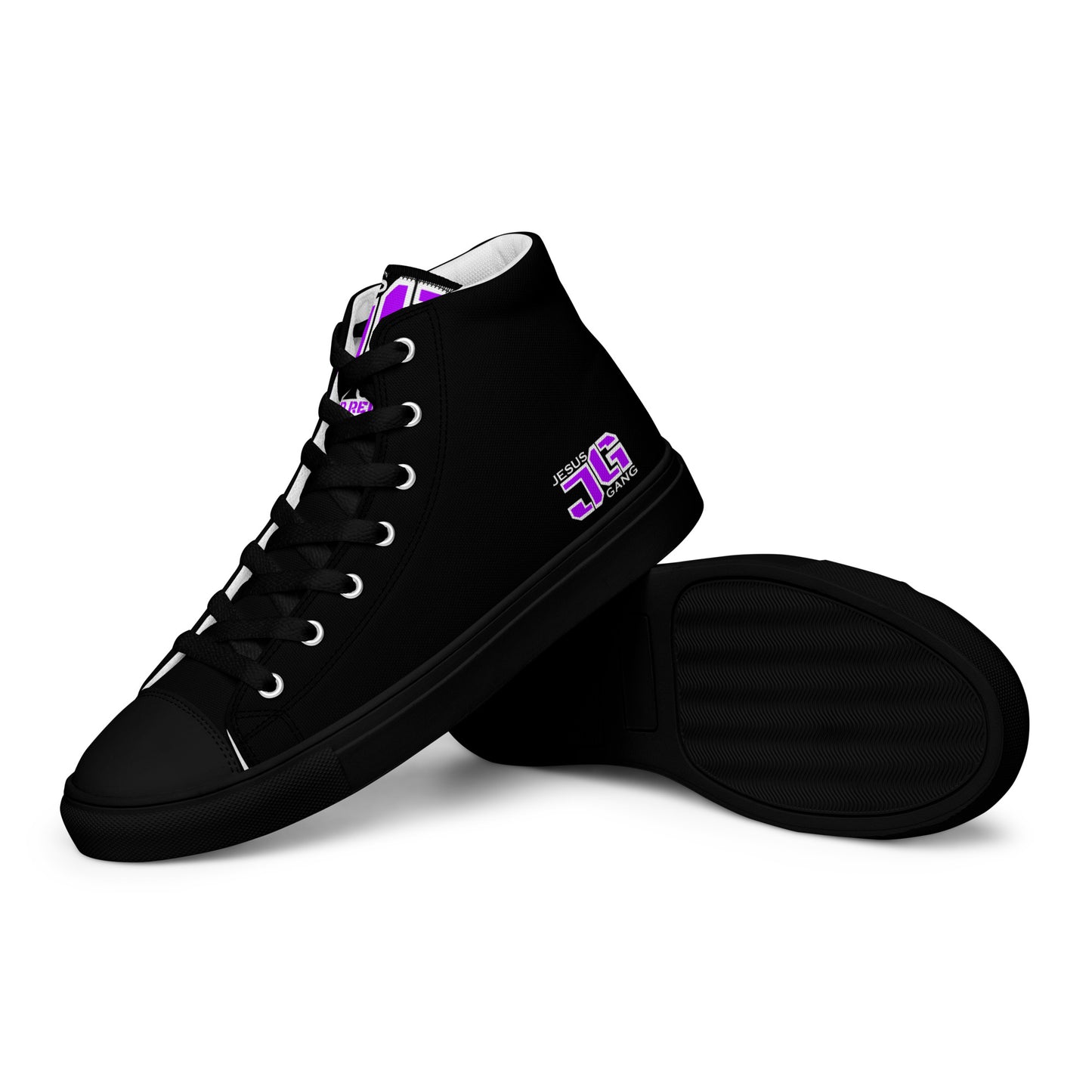 Jesus Gang PURP/WHT Men’s high top canvas shoes