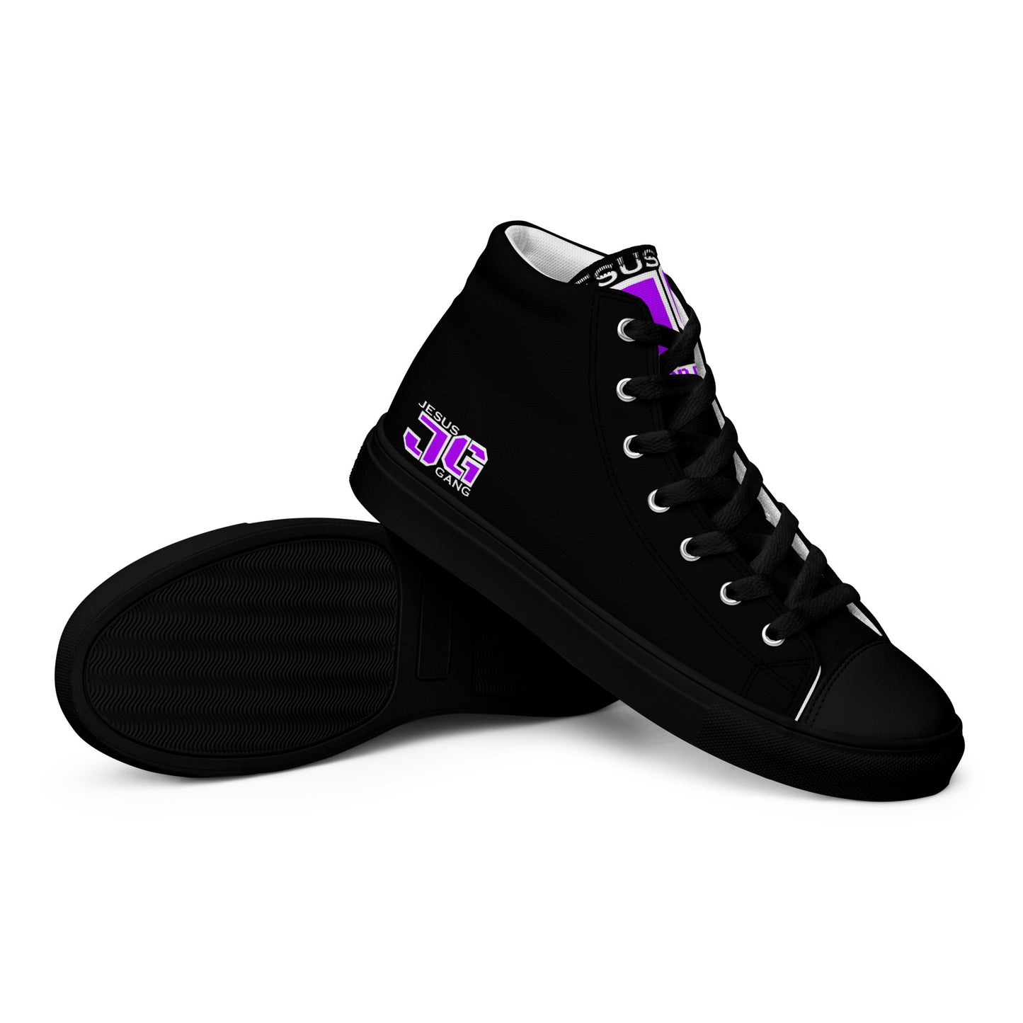 Jesus Gang PURP/WHT Men’s high top canvas shoes