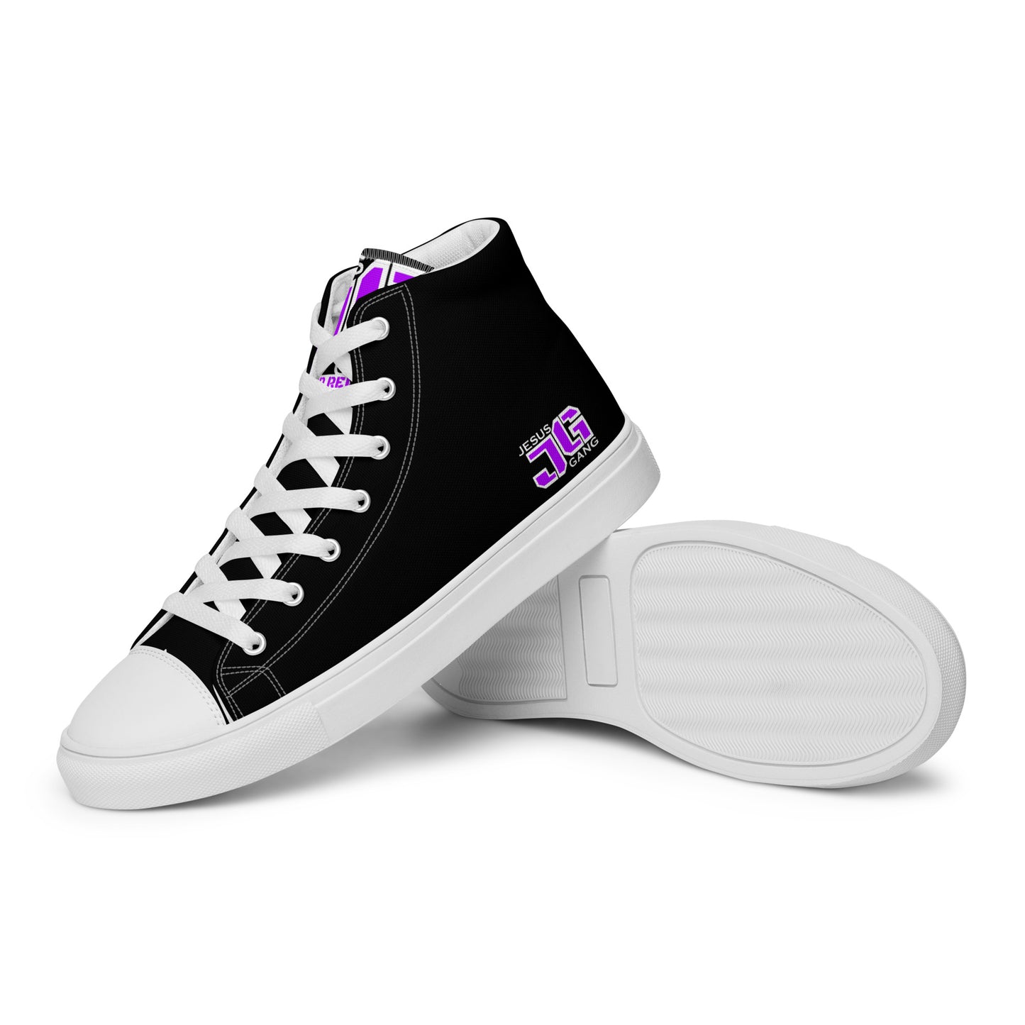 Jesus Gang PURP/WHT Men’s high top canvas shoes