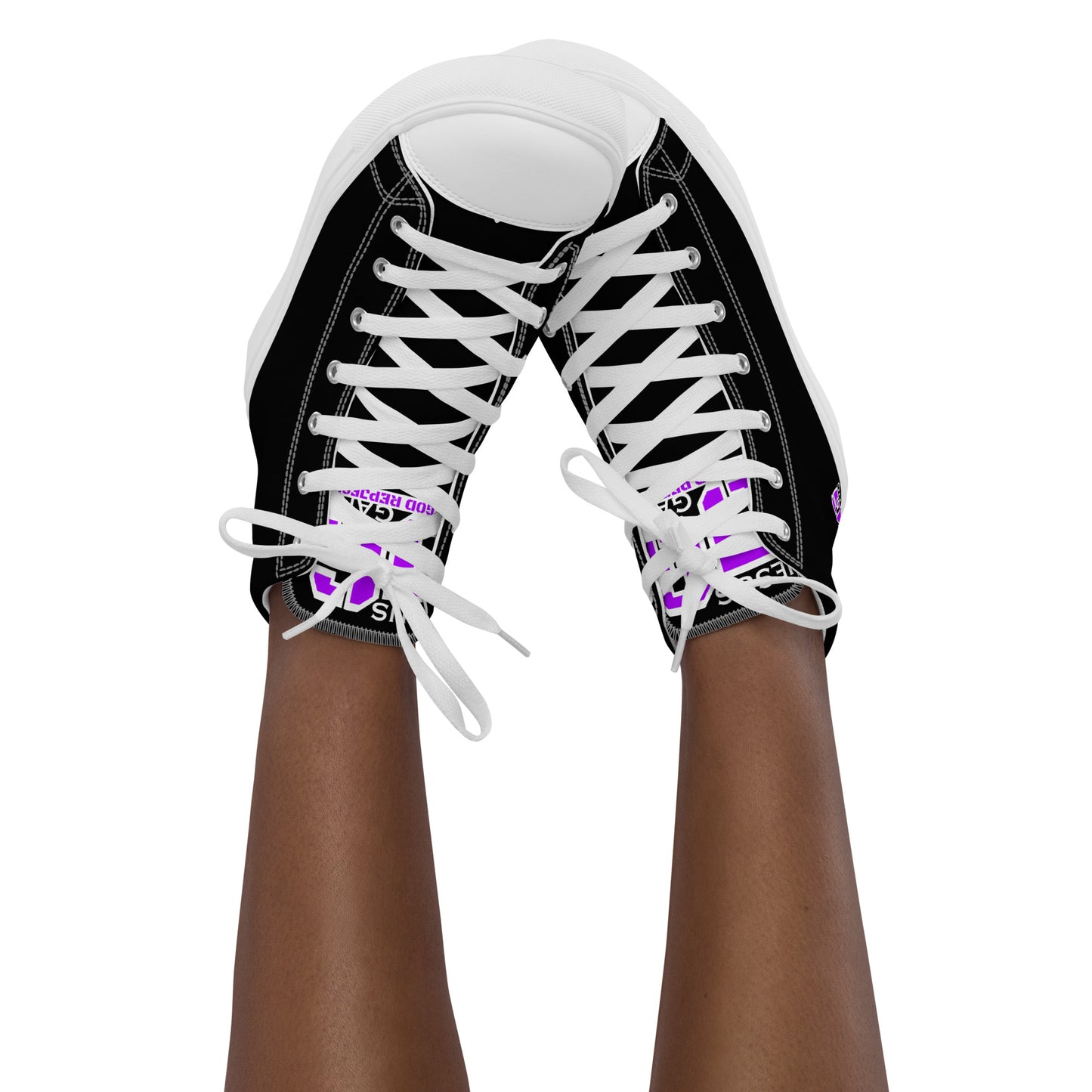 W.o.G Jesus Gang PURP/WHT Women’s high top canvas shoes