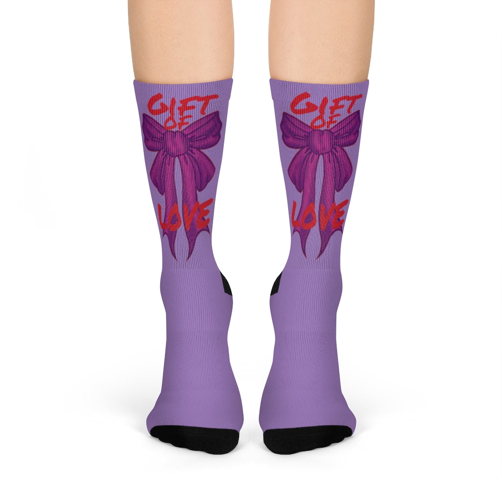 Pretty feet are a Gift of Love! Crew Socks (PURP) By The M.O.G