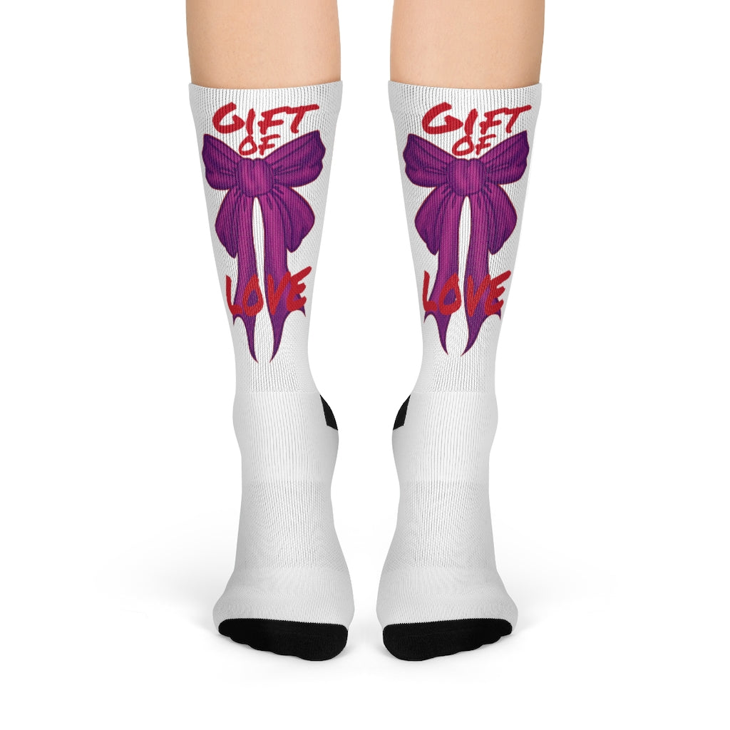 Pretty feet are a Gift of Love! Crew Socks (WHT) By The M.O.G