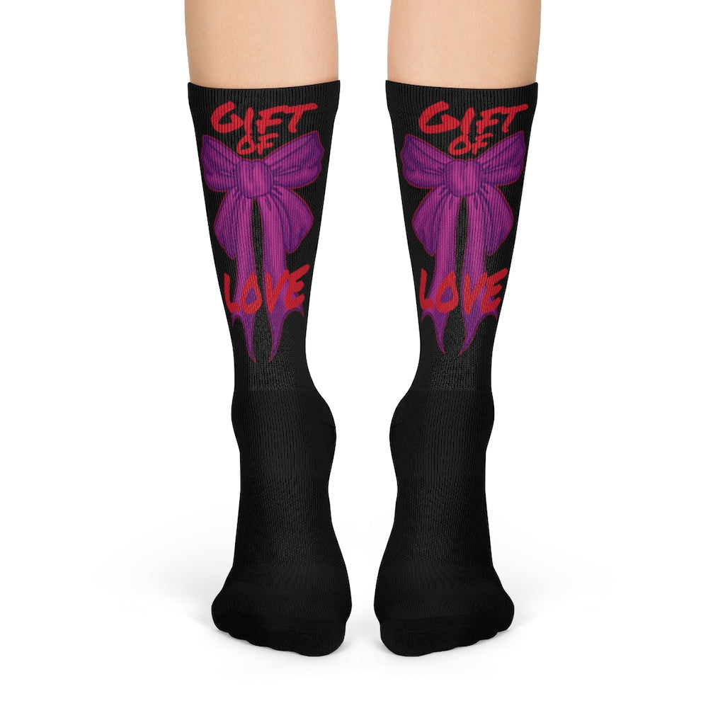 Pretty feet are a Gift of Love! Crew Socks (BLK) By The M.O.G