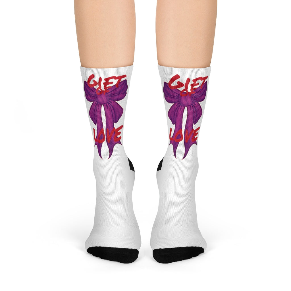 Pretty feet are a Gift of Love! Crew Socks (WHT) By The M.O.G