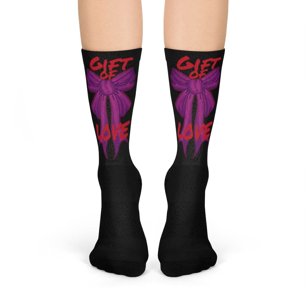 Pretty feet are a Gift of Love! Crew Socks (BLK) By The M.O.G