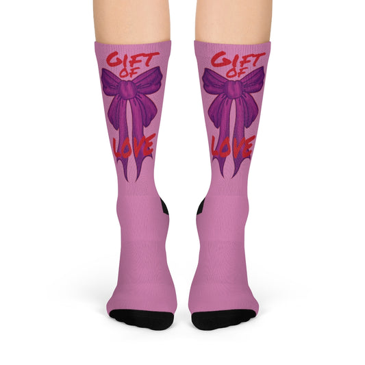 Pretty feet are a Gift of Love! Crew Socks (PNK) By The M.O.G