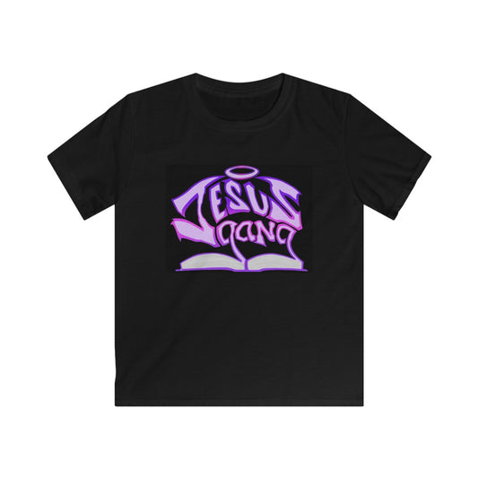 Baby Girl Pink and Purple Jesus Gang Kids Softstyle  BLK Tee By The M.o.G