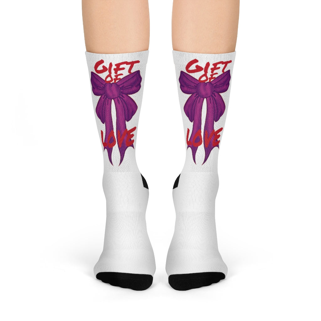 Pretty feet are a Gift of Love! Crew Socks (WHT) By The M.O.G