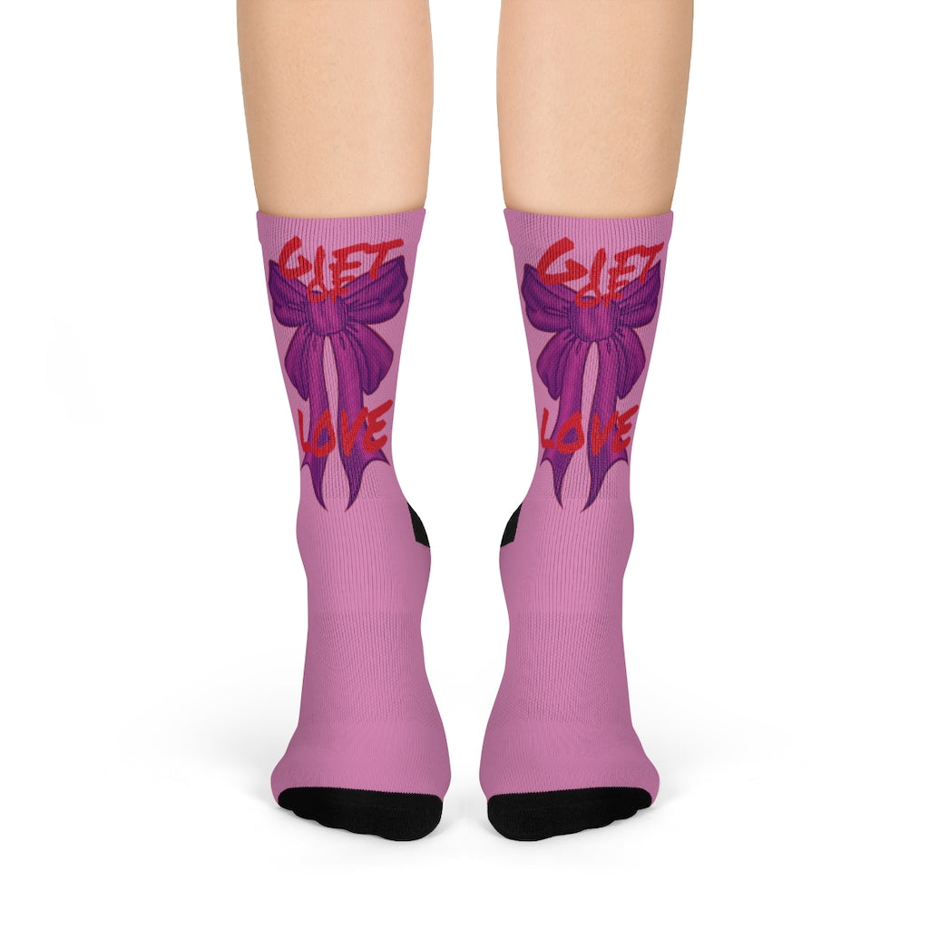 Pretty feet are a Gift of Love! Crew Socks (PNK) By The M.O.G