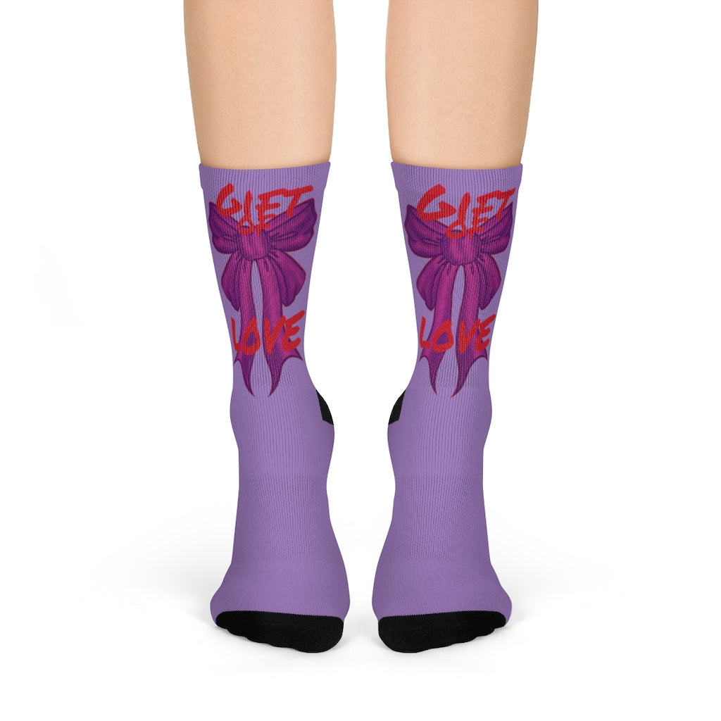 Pretty feet are a Gift of Love! Crew Socks (PURP) By The M.O.G