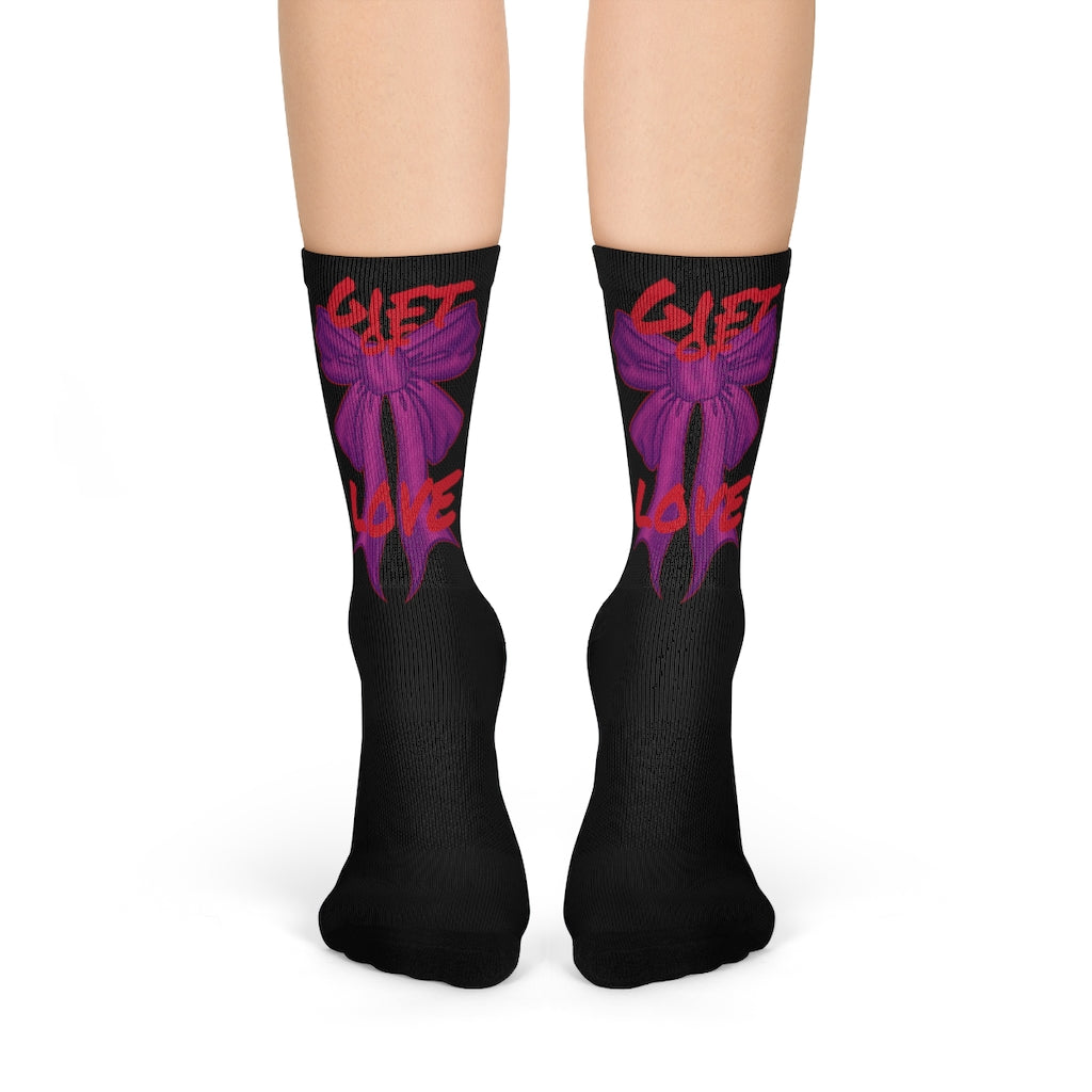 Pretty feet are a Gift of Love! Crew Socks (BLK) By The M.O.G