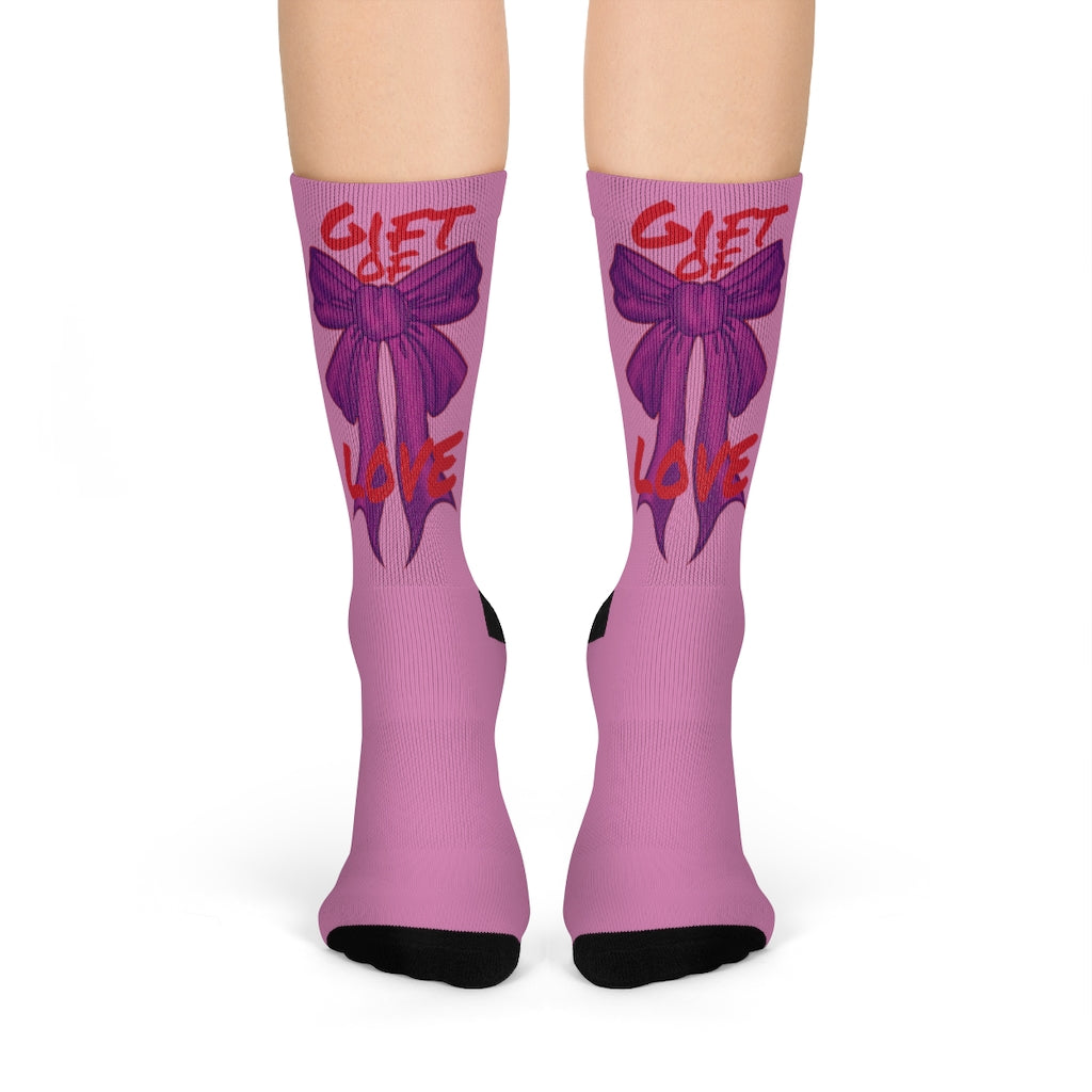 Pretty feet are a Gift of Love! Crew Socks (PNK) By The M.O.G