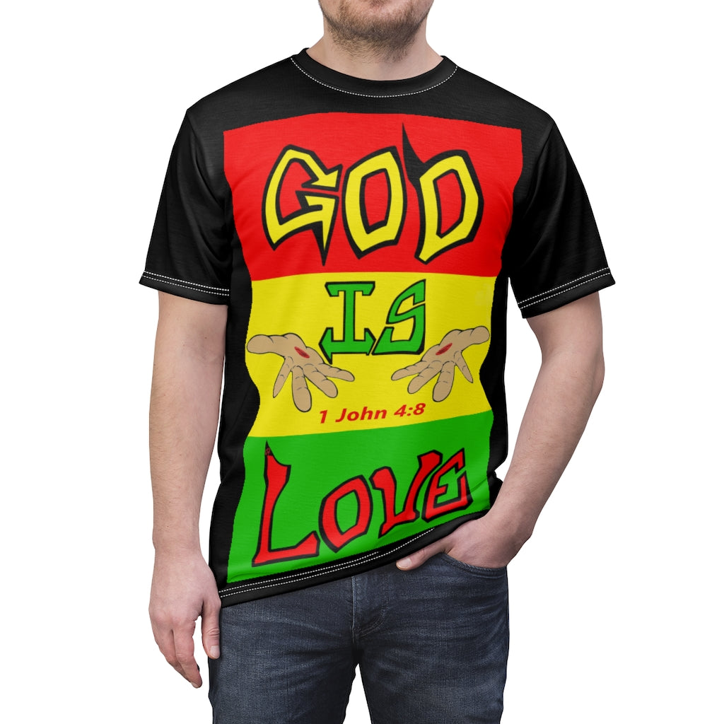 God is Love Reggae BLK T-shirt By The M.O.G *Premium print*