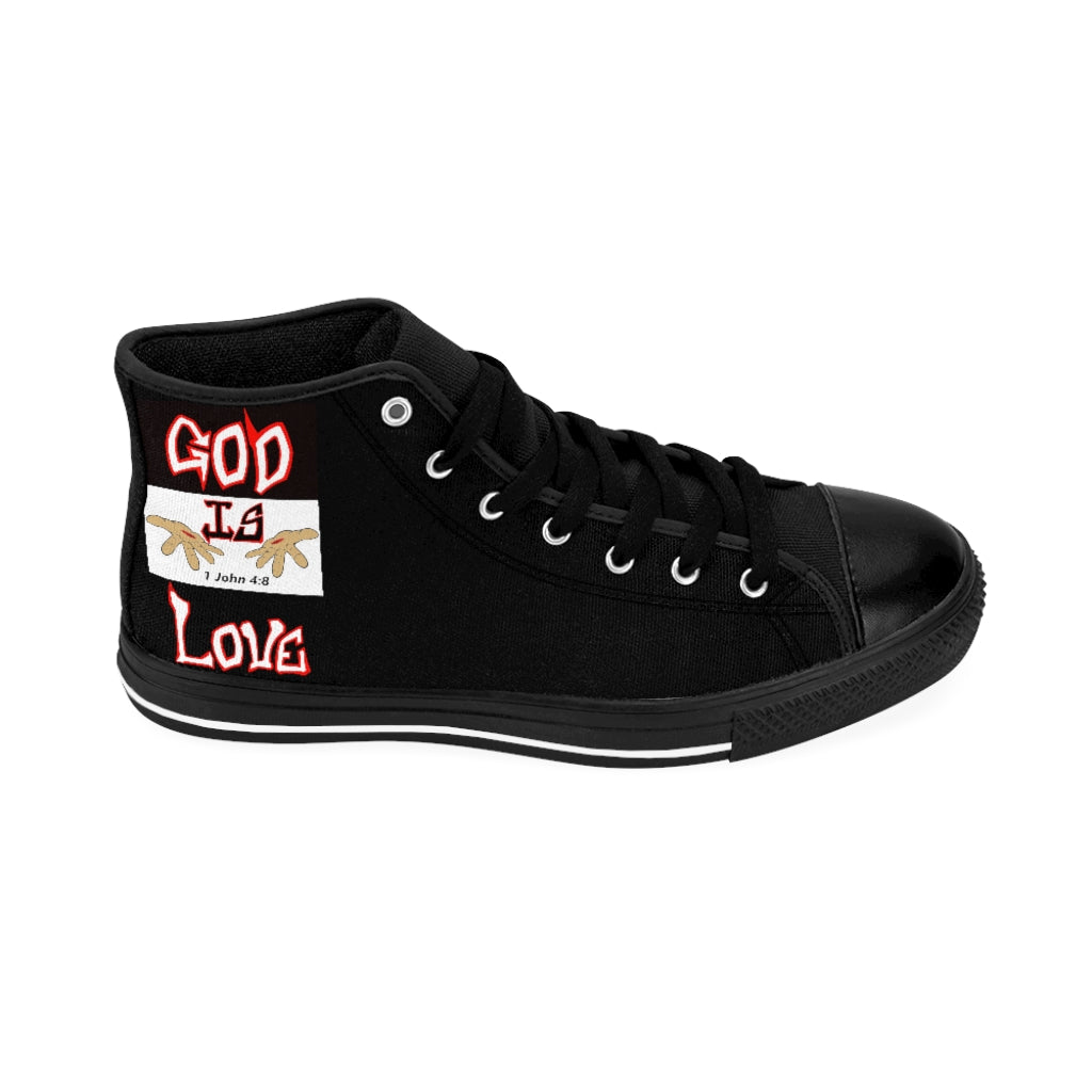 God is Love High-top Sneakers red/blk By The M.O.G