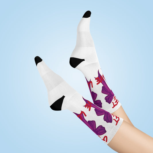 Pretty feet are a Gift of Love! Crew Socks (WHT) By The M.O.G