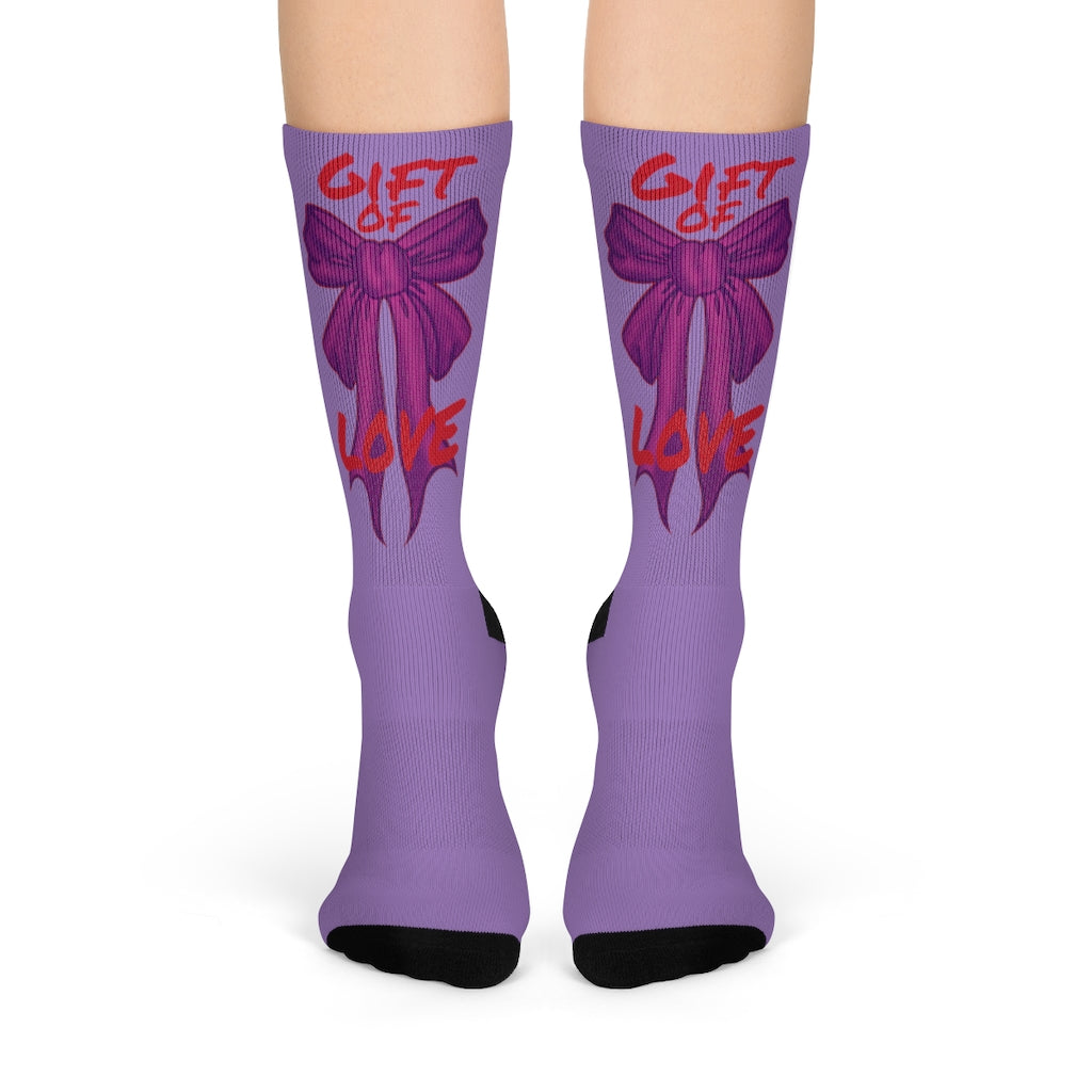 Pretty feet are a Gift of Love! Crew Socks (PURP) By The M.O.G