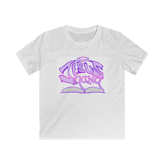 Baby Girl Pink and Purple Jesus Gang Kids Softstyle Tee By The M.o.G